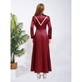 thumbnail image 6 of Oyolan Women Cleric Robe Clergy Priest Gown Church Pastor Minister Pulpit Cassock Liturgical Vestment Burgundy S, 6 of 7