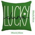 thumbnail image 2 of St. Patrick's Day Pillow Cover 18x18 Inch, Decorative Shamrock Throw Pillow Case for Couch Bed, 2 of 2
