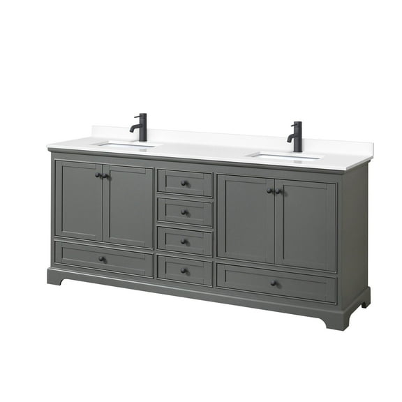 Wyndham Collection WCS202080DGBWCUNSMXX Deborah 80" Free Standing Double Basin Vanity Set