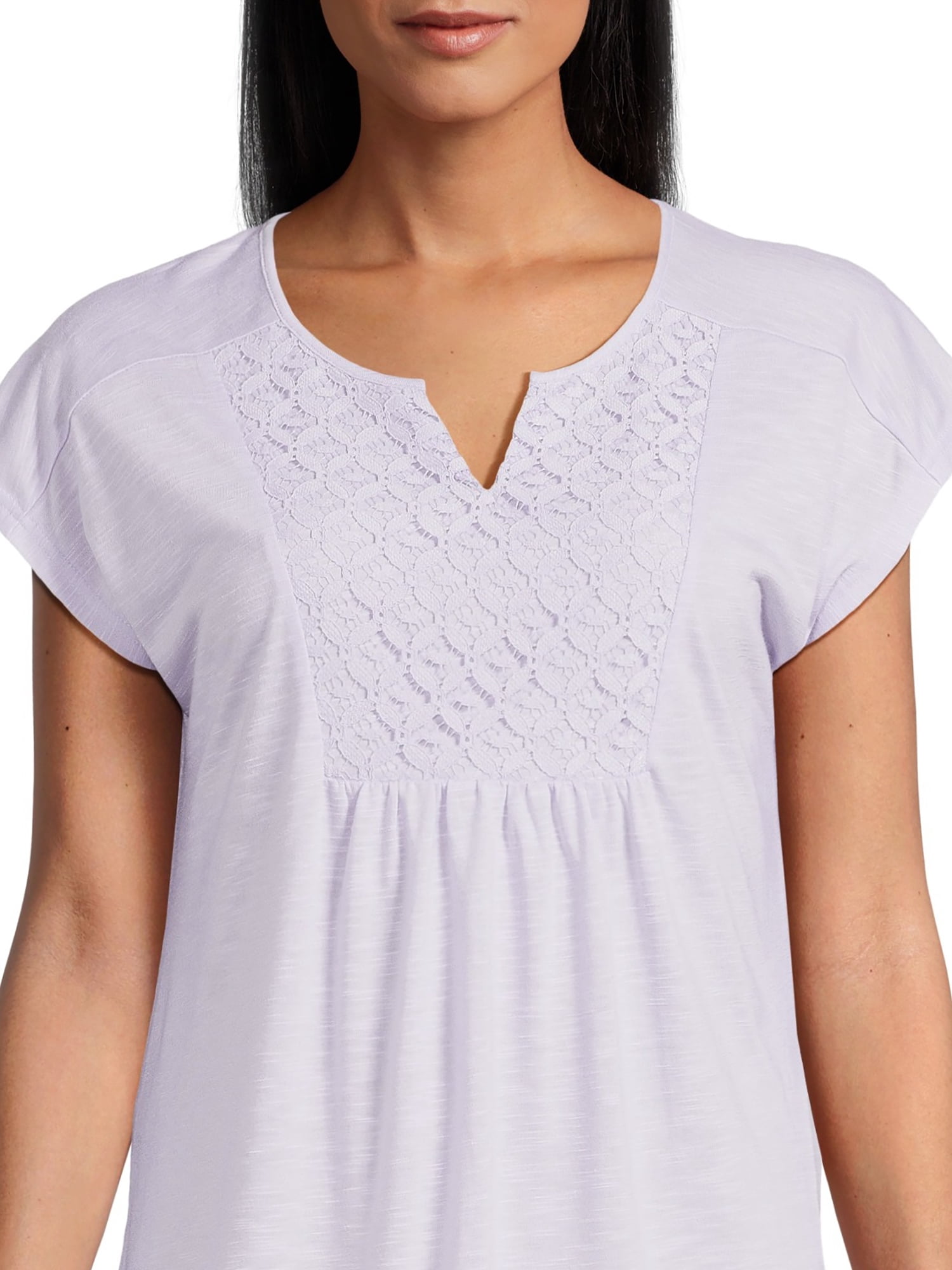 Real Size Women's Crochet Bib Tunic Top, Women's and Women's Plus XS-4X