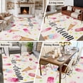 thumbnail image 5 of Ice Cream Area Rugs 6'x9', Washable Small Throw Rugs for Kitchen Dining room, Summer Pink Popsicle Colorful Polka Dots Indoor Outdoor Rug Non-Slip Low Pile Carpet Runner Reversible Floor Mats, 5 of 8