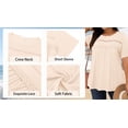 thumbnail image 5 of WellSize Lace Plus Size Women Blouses Casual Tunic Boho Tops Crew Neck Short Sleeve Shirts Trendy Summer Blouses, 5 of 8