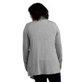 thumbnail image 4 of DailyWear Women's Open-Front Soft Draped Long Sleeve Cardigan Sweater Longline Tunic H/Gry, Large, 4 of 4