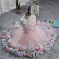 thumbnail image 5 of Fesfesfes Toddler Kids Puff Tulle Dress Baby Girls Floral Formal Princess Party Tulle Tiered Full Dress On Sale, 5 of 9