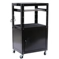 thumbnail image 6 of Miumaeov Steel Large AV Cart with Extra Storage - Adjustable Height Cart with Locking Cabinet, Pullout Tray, Power Strip and Easy to Assemble, 6 of 14