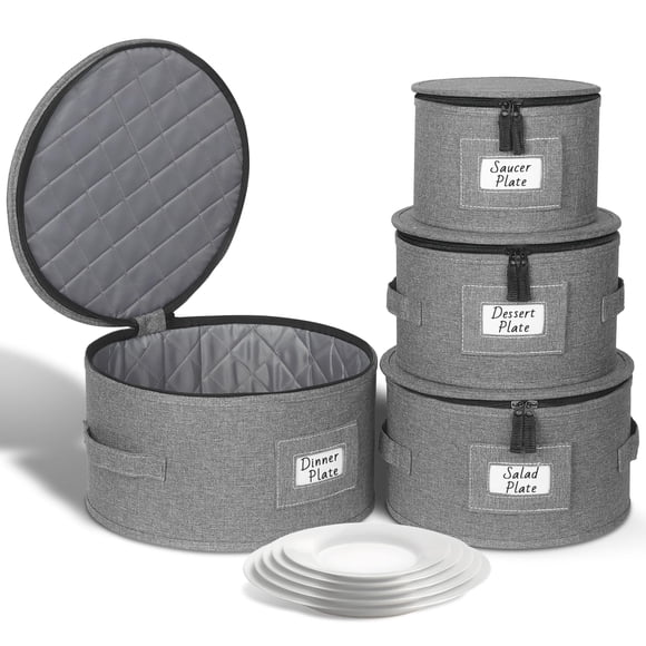 Contenedores de almacenamiento para vajilla China Storage Containers Kukikan de 4 piezas con carcasa rígida y fieltro