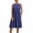 Navy, variant on Plus Size Cotton Linen Dresses for Women Sleeveless Smocked Midi Sundress with Pockets Loose Casual Summer Vacation Dresses