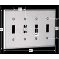 thumbnail image 3 of Switchplate Brushed Stainless Steel Four Toggle | Renovator's Supply, 3 of 3