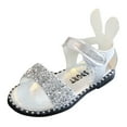 thumbnail image 1 of REDARER Girls Water Beach Shoes Cute Rabbit Ear Middle School Summer Open Finger Slip Sandals,Size 5-5.5 Years, 1 of 6