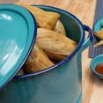 thumbnail image 5 of Cinsa 34-Quart Enamel on Steel Steamer Pot with Lid & Trivet, Easy to Clean, Blue, 5 of 6