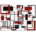 thumbnail image 2 of Area Rugs 4x6 Ft Retro Middle Ages Abstract Geometric Red Black Square Non-Slip Washable Rug Indoor Rug Floor Mats Non Shedding Carpet for Living Room Bedroom Dining Room Home Decor, 2 of 8