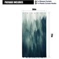 thumbnail image 3 of Walkin Small Stall Shower Curtain 36Wx72H Inch Misty Trees Rustic Nature Foggy RainLandscape Green Woodland Scenic Fabric Waterproof Bathroom Home Decor 12 Plastic Hooks, 3 of 3