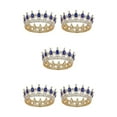 thumbnail image 1 of mmirethe Exquisite Craft And Delicate Pattern Rhinestone For Wedding Or Bridal Electroplated Tiaras Gold + sapphire 5Set, 1 of 6