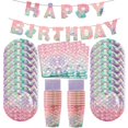 thumbnail image 4 of Suministros de fiesta de La Sirenita, vajilla desechable, vasos, platos, mantel, decoraciones de cumpleaños de sirena, Baby Shower para niñas, 4 of 4