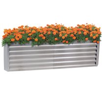 Sunnydaze 71" x 35.5" x 23.5" Rectangular Silver Galvalume Steel Raised Garden Bed