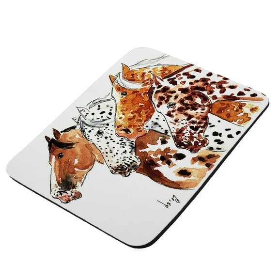 Four Appaloosa Horses Equine Art by Denise Every - KuzmarK Mousepad / Hot Pad / Trivet