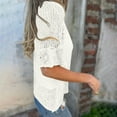 thumbnail image 6 of Kaemgyyd Cardigan Sweaters for Women Lightweight Half Sleeve Crochet Knit Knit Cardigan Loose Fashion Summer Cover up with Button, 6 of 7