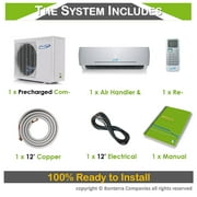18000 BTU Mini Split Ductless Air Conditioner 22.5 SEER Wiring Pre-Charged Inverter Compressor