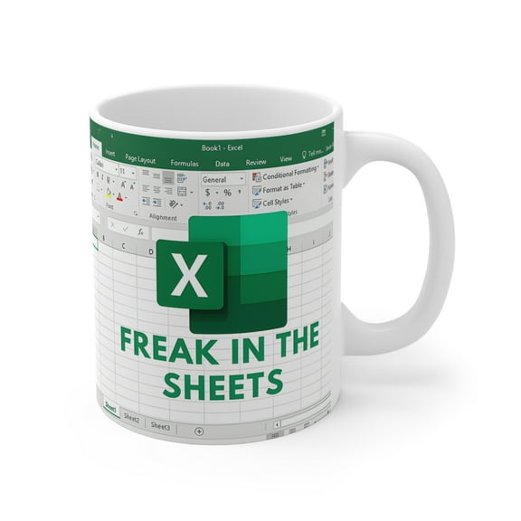 Gulf Coast Online - Freak In The Sheets Funny Spreadsheet Mug Gift, 11oz