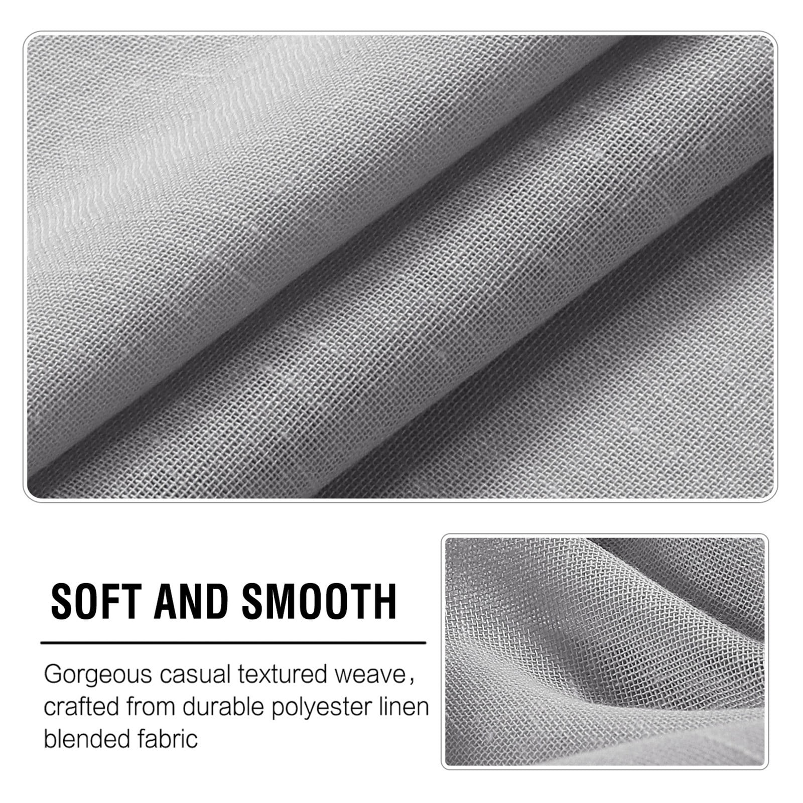 Linen Sheer Curtains 52X63 Inches, Semi Sheer Light Filtering Curtain Panels with Natural Linen Blend, Privacy Drapes for Living Room Bedroom with Grommets, 2 Curtains