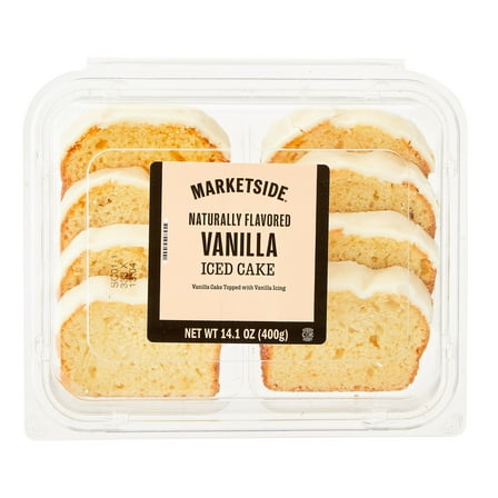 Marketside Iced Vanilla Sliced Cake, 14.1 oz, 8 Count