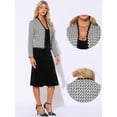thumbnail image 2 of DARING DIVA Plaid Tweed Blazer for Women's Open Front Work Office Jacket XS Black, 2 of 6