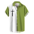 thumbnail image 1 of DGMIOCS Chemise de Bureau pour Hommes Imprimée Résistante aux Plis Chemise Décontractée Verte TTTG, 1 of 3