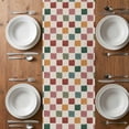 thumbnail image 4 of Table Runner 36 Inches Long for Kitchen Dining, Colorful Checkered Dresser Scarf Farmhouse, Dining Table Decorations for Wedding/Parties, Vintage Plaid Grid Geometric Beige 13 x 36 In, 4 of 8