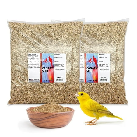 Morning Bird Canary Seed – Nutritional Rich in Vitamins and Supplements for Birds – Ideal for Healthy Feathers and Strong Bones Seed for All Birds Type 18 lbs (2-Pack, 9 lbs Each)