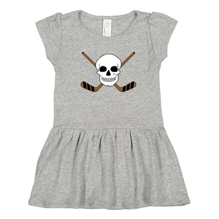 

Inktastic Hockey Sports Funny Skull Gift Toddler Girl Dress