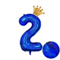 thumbnail image 4 of Globos hengximaoyi número 2 azul de 40" con corona, 4 of 4