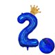 thumbnail image 4 of Globos hengximaoyi número 2 azul de 40" con corona, 4 of 4