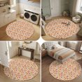 thumbnail image 5 of Small Round Rug 3Ft, Orange Pumpkins Thanksgiving Non-Slip Washable Circle Rugs Carpet, Maple Leaves Filling Fall Indoor Outdoor Rug Floor Mats Throw Runner for Bedroom Living Room Bathroom, 5 of 8