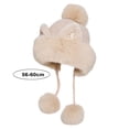 thumbnail image 6 of Guiexla Winter Women Knitted Hat with Cat Ears Plush Pompoms Warm Thickened Ear Protection Solid Color Autumn Winter Outdoor Girls Beanie Cap, 6 of 8