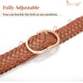 thumbnail image 3 of Women's Skinny Leather Braided Belt, Hand-Woven Thin Belt with Gold Buckle for Women for Jeans Pants Dresses, 3 of 7