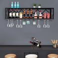 thumbnail image 4 of Miumaeov Industrial Metal Floating Bar Shelves Wine Shelf Display Rack with Glass Holder Wall Mounted Wine Rack for Home Bar Dining Room Kitchen 59.06 x 9.84 x 15.75 in, 4 of 16