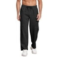 thumbnail image 6 of Men's Casual Sports Loose Leggings, Long Panel Fitness Running Training Pants for Gym, Yoga and Workout Sessions,Black,M, 6 of 7