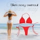 thumbnail image 2 of Traje de baño de dos piezas para mujer Traje de baño de dos piezas con cuello halter sexy Ropa de playa de spandex sólido FLhrweasw  Nuevo, 2 of 6
