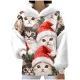 thumbnail image 2 of Craaazy Women's Christmas Hooded Sweatshirt Oversized Warm Long Sleeve Tops Gifts, 2 of 9