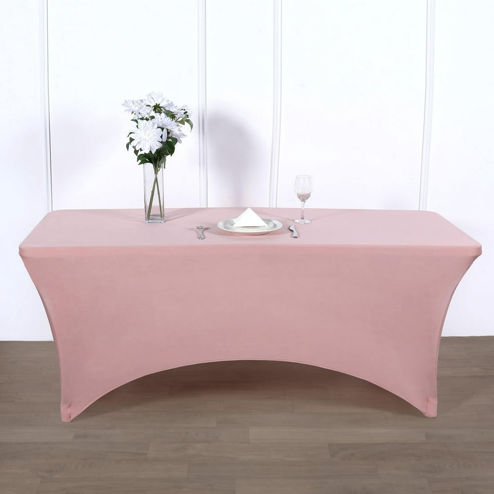 Efavormart 6 Ft Rectangular Spandex Table Cover For Kitchen Dining Catering Wedding Birthday