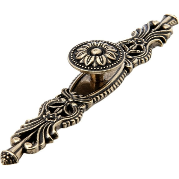 5PCS Knobs Handles with Plate, 6.7" Antique Bronze Cabinet pulls, Vintage Knobs for Drawer Furniture Bedroom Kitchen Cupboard Door