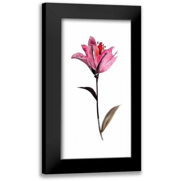 Mosley, Kiana 9x14 Black Modern Framed Museum Art Print Titled - Floral Watercolor II