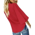 thumbnail image 4 of luvamia Women's Casual Sexy Tops Tie Front Blouses V Neck Summer Shirts Size L Lychee Red, 4 of 4