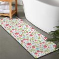 thumbnail image 2 of Pioneer Flower Floral Print Pattern Bathroom Rugs Mat, Non Slip Microfiber Bathroom Rug with Rubber Backing, Soft Mats for Bathroom Floor Tub Shower, 17"x47", 2 of 5
