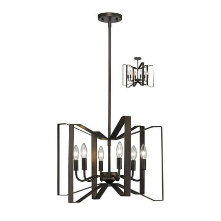 

6 Light Pendant in Whimsical Style 20 inches Wide By 15 inches High-Bronze Finish Bailey Street Home 372-Bel-2019760