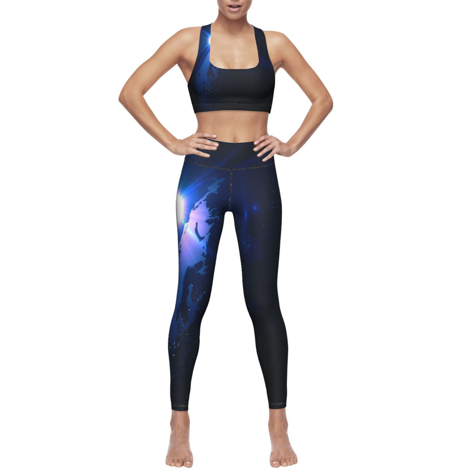 Women Athletic Sets Yoga Suit Top+Pants Gym Leggings Sports Bra Workout Outfits