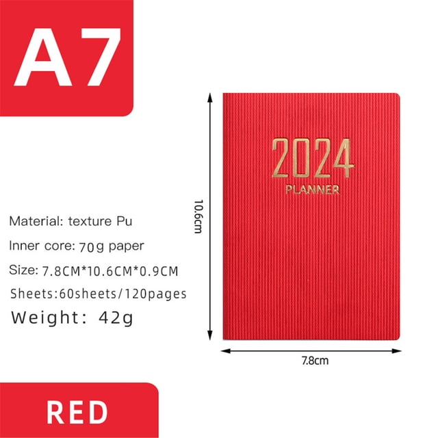 Planner 2024-2025 A7 Mini Notebook Organizer Planner Daily Planner Notebook Travel Diary on Clearance