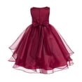 thumbnail image 2 of Ekidsbridal Asymmetric Ruffled Organza Sequin Flower Girl Dresses for Junior Pageants Wedding Reception Ceremony 012 10, 2 of 3