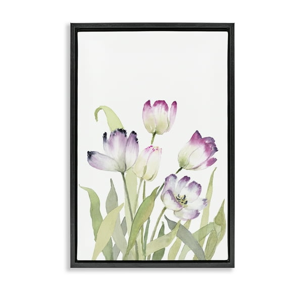 Stupell Industries Fresh Garden Tulips Botanical & Floral Painting Black Floater Framed Art Print Wall Art, 17 x 25