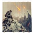 thumbnail image 3 of Ambesonne Space Shower Curtain, Technology Aliens Theme, 69"Wx84"L, Grey, 3 of 5